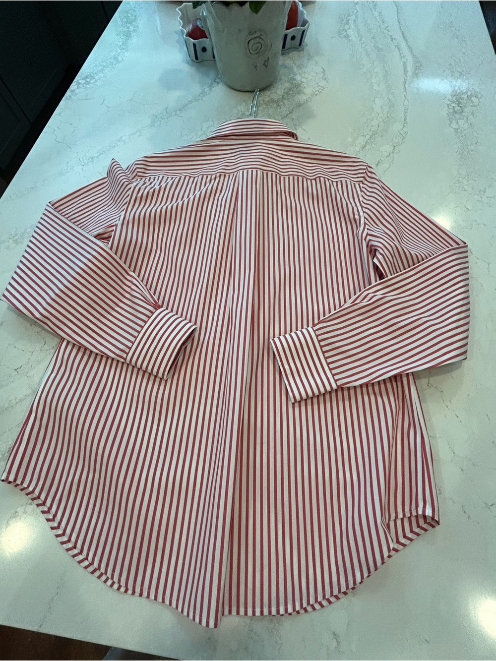 Red and White Stripe Classic Button Down Shirt Size 8 - Picture 2 of 4